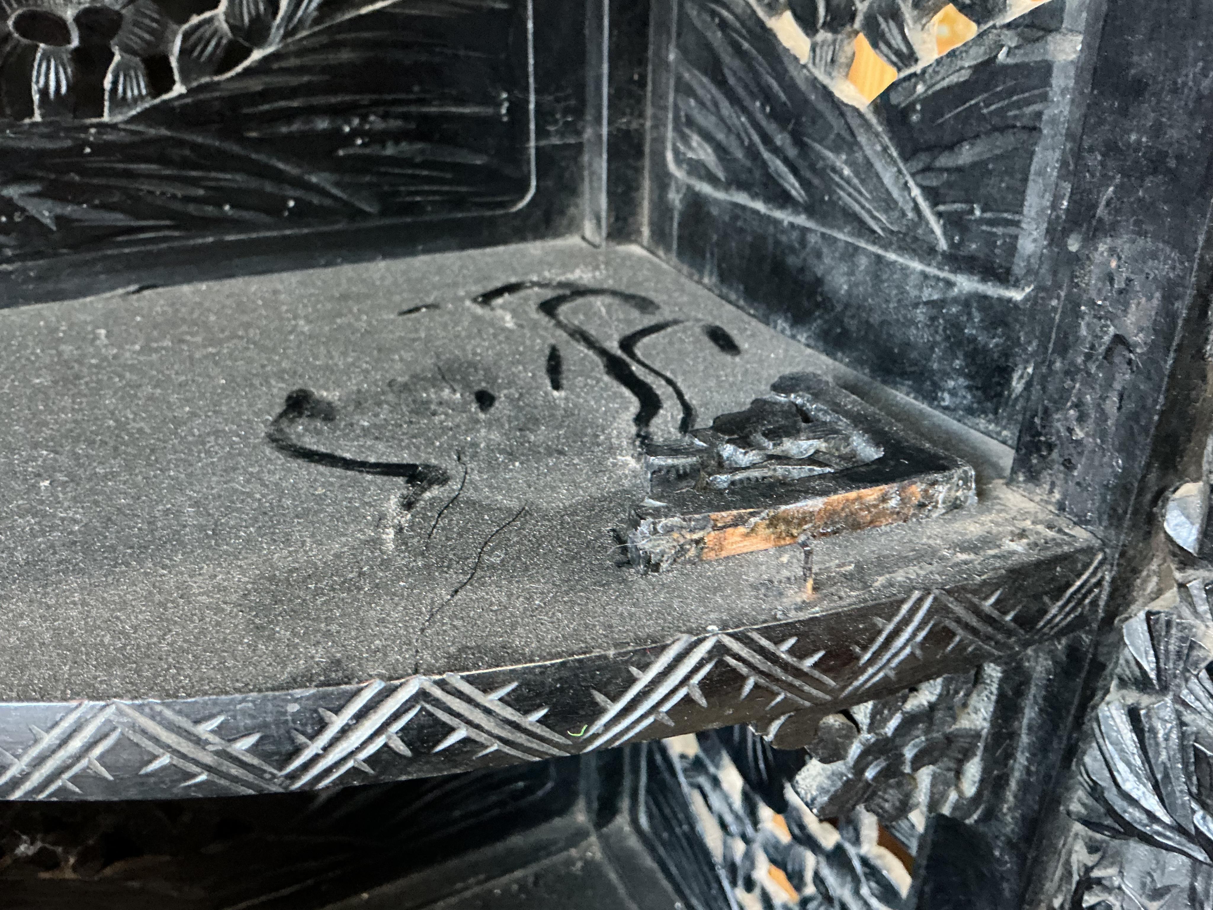 A Japanese Meiji period ebonised cabinet, width 110cm, depth 32cm, height 150cm CITES Submission reference Q4A31H9Q